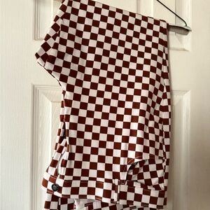 Hollister Brown and White Checkered Boot Cut Pant